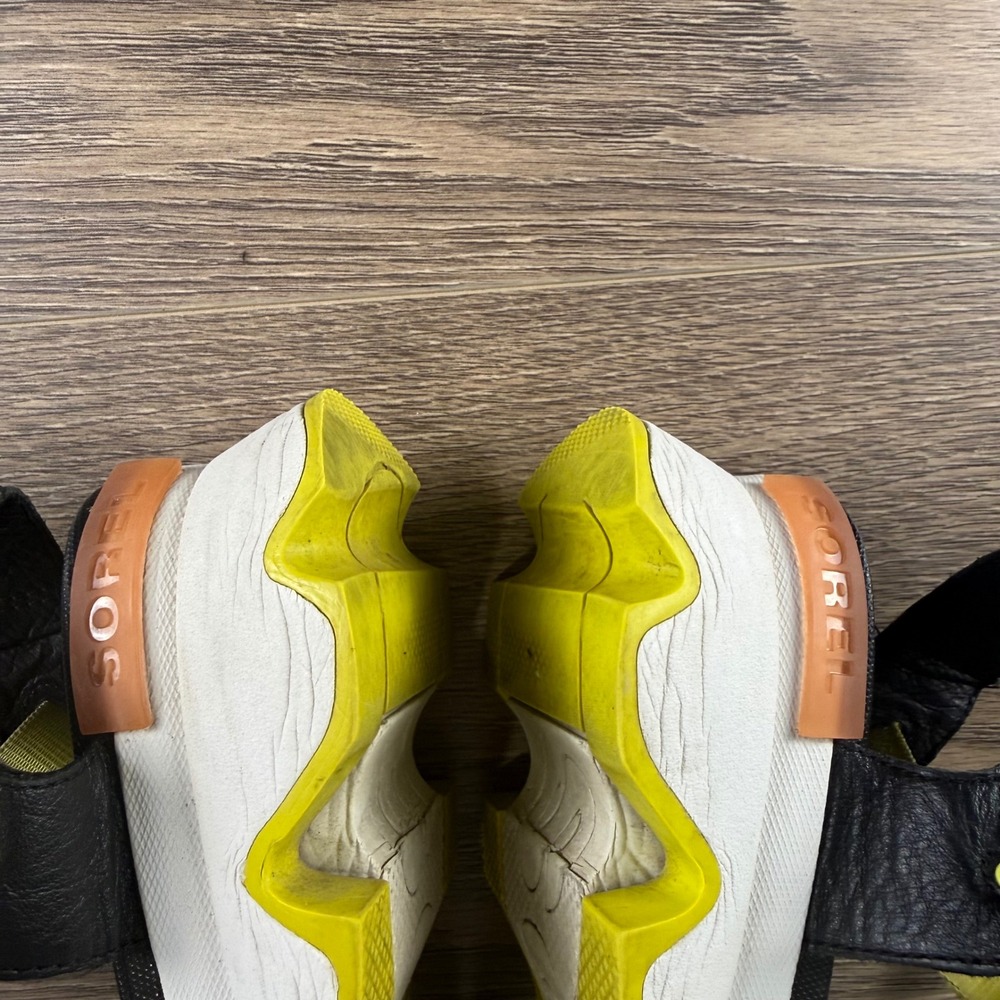 Sorel Kinetic Impact Y-Strap Standal Black/Yellow/White Size 9.5 Womens Outdoor - Picture 10 of 16